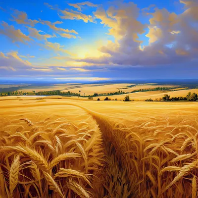 Бескрайнее поле пшеницы,поле …» — создано в Шедевруме