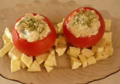 Закуска - помидоры с сыром и чесноком рецепт с фото пошагово -  PhotoRecept.ru