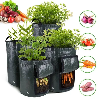 Купить Картофель посадки 3/5/7/10 галлонов выращивает сумки водостойкий PE  сад овощной плантатор | Joom
