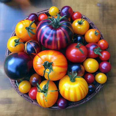 Разноцветные помидоры фото фотографии