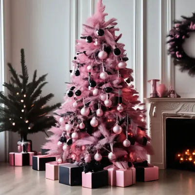 Оригинальная пушистая розовая новогодняя елка 150 см купить за 4 500 руб. в  Москве