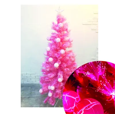 Искусственная елка со светодиодами на подставке розовая 150 см ПВХ Розовый  | 150 x 75 см купить в Германии - kaufbei.tv