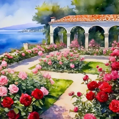 Сады с розами - красивые фото