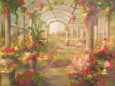 Фотообои фрески \"Зимний сад роз\" - арт 001000778 | Купить в  интернет-магазине Фото в дом