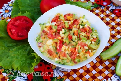 Салат из яиц, огурцов и помидоров рецепт с фото – пошаговое приготовление  салата из яиц и овощей