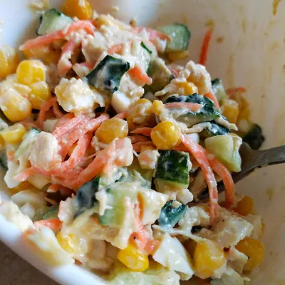 Салат с кукурузой на скорую руку - пошаговый рецепт с фото на Готовим дома