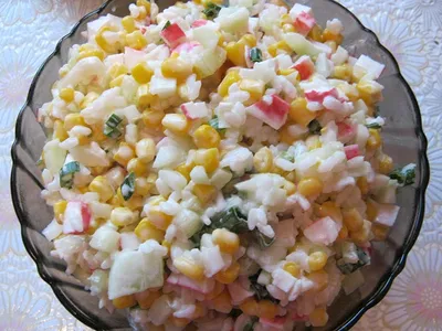 Салат Мимоза с кукурузой, пошаговый рецепт с фото на 254 ккал