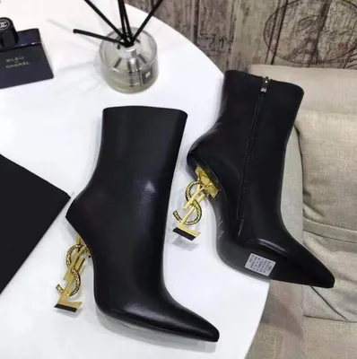Кожаные замшевые сапоги на каблуке от бренда yves saint laurent: цена 600  грн - купить Сапоги, полусапоги женские на ИЗИ | Киев
