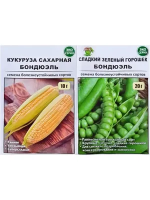 Кукуруза БОНДЮЭЛЬ + Зеленый горошек БОНДЮЭЛЬ Семена кукурузы и горошка  Бондюэль