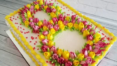 Бенто-торт № 374, белый бисквит, декор 8 Марта! ПОД ЗАКАЗ ЗА 48 ЧАСОВ на  заказ в Краснодаре - кулинария Восход
