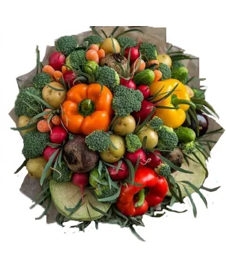 Букет из овощей и цветов \"Микс\" купить в Краснодаре недорого - доставка 24  часа
