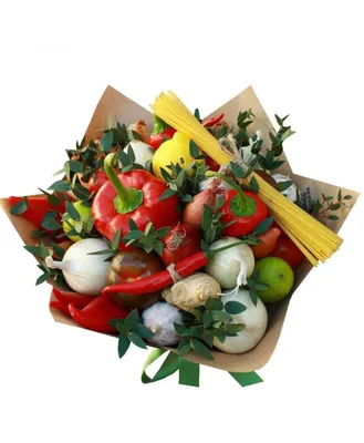 Оригинальный и стильный букет из РЕЗНЫХ овощей и фруктов.
