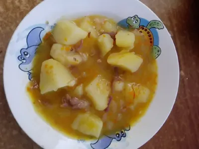 Жареная картошка с мясом - YouTube