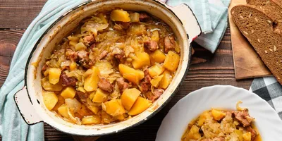 Тушеная картошка с мясом и грибами — пошаговый классический рецепт с фото  от Простоквашино