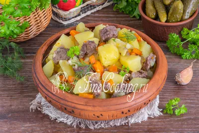 Тушеная картошка с мясом в тажине рецепт приготовления пошагово с фото