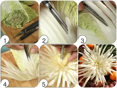 Как украсить салат цветами из овощей