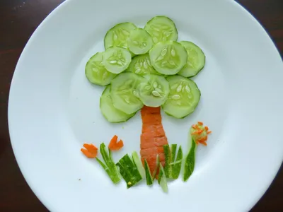 Украшение из овощей для салатов - 60 фото