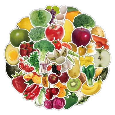 Наклейка в виде фруктов и овощей для украшения стола | AliExpress