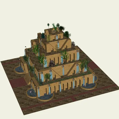 Висячие сады Семирамиды. Реконструкции и убогое современное воплощение |  Пикабу