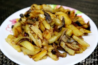 Жареная картошка с грибами фото фото