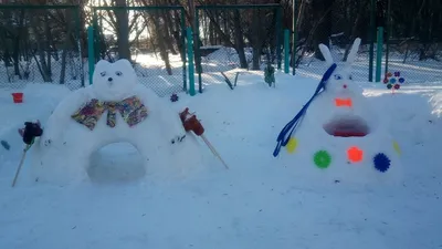 В Балаково в детском саду №18 слепили снежные фигуры