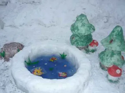 Зимние постройки в детском саду. — Детский сад №40 г. Ставрополя