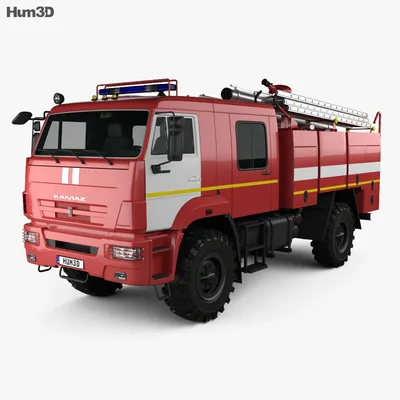 KamAZ 43502 Пожарная машина 2021 3D модель - Скачать Автомобили на  3DModels.org