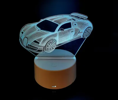 ᐉ 3D LED ночник светильник 16 цветов Машина