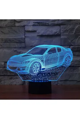 Купить Светодиодный 3D ночник Машина ST 7 цветов в MotionLamps.ru