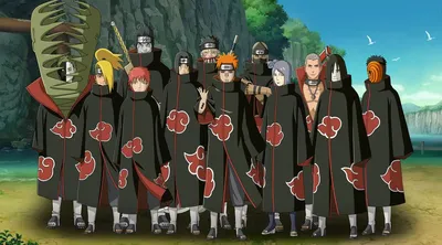 Обои на рабочий стол Uchiha Itachi / Учиха Итачи, Deidara, Sasori, Zetsu,  Konan, Kisame, Hidan, Hozuki, Yahiko, Tobi, Kokuzu и др. члены организации  Akatsuki из аниме Наруто / Naruto, by Masashi Kishimoto,