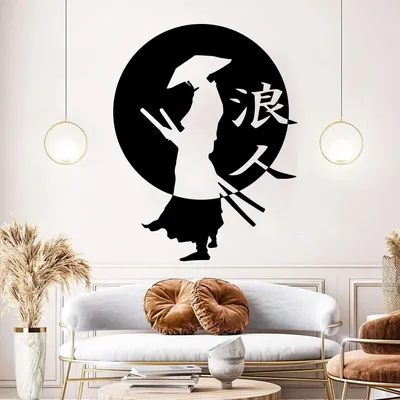 Наклейка на стену Ronin Samurai | AliExpress