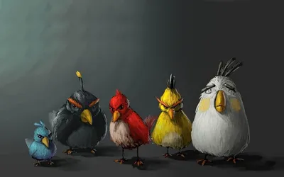 Обои на рабочий стол Красная птица из игры Angry Birds / Злые птицы, обои  для рабочего стола, скачать обои, обои бесплатно