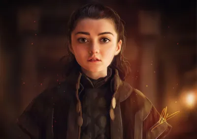 Обои на рабочий стол Arya Stark / Ария Старк из сериала Game of thrones /  Игра престолов, by Charlotte Lebreton, обои для рабочего стола, скачать  обои, обои бесплатно