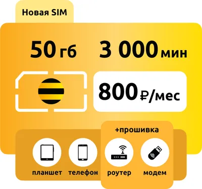 SIM-карта Билайн Яркое Решение 800 M: купить с доставкой по России в  интернет-магазине