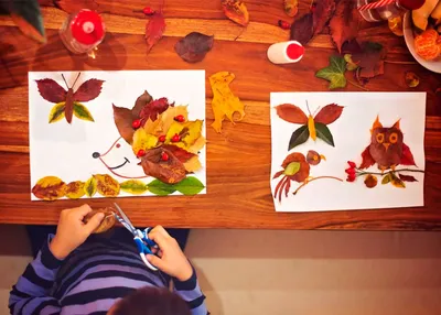 Детские рисунки на тему осень - 59 фото