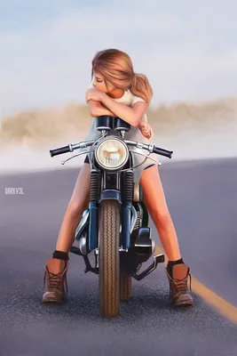 Красивые девушки на мотоцикле - 42 фото
