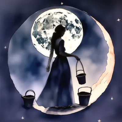 Дословно :девушка на луне» — создано в Шедевруме