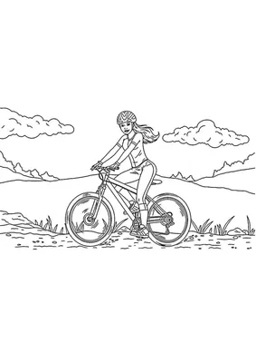 Рисунок Красивая Девушка Езда На Велосипеде — стоковые фотографии и другие  картинки Активный образ жизни - Активный образ жизни, Белый, Велосипедная  корзина - iStock