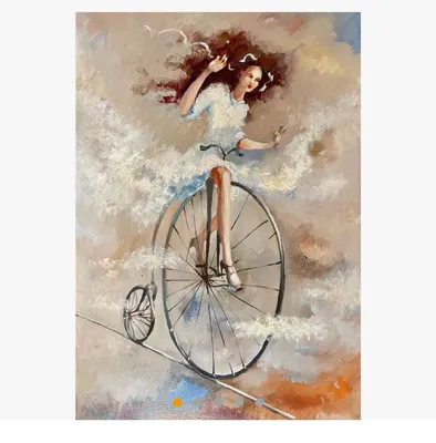 Симпатичная девушка езда на велосипеде на открытом воздухе :: Стоковая  фотография :: Pixel-Shot Studio
