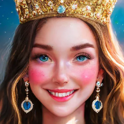 Картина маслом, девушка с короной …» — создано в Шедевруме