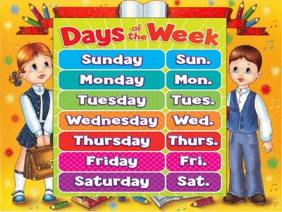 Дни недели для детей — учим дни недели с дошкольниками