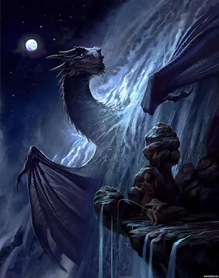 Фантастика, #Драконы, #Луна, #аватары, #картинки, #авы,  https://avatarko.ru/kartinka/34746 | Изображение дракона, Мифические  существа, Красивые существа