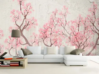Обои Розовые деревья, №dec_17900 купить на стену в интернет-магазине  Walldeco