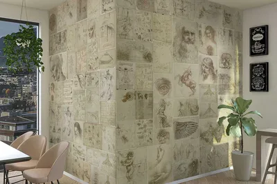 Красивые фотообои на стену Манускрипты Леонардо Да Винчи | Купить в  интернет-магазине Dress-wall