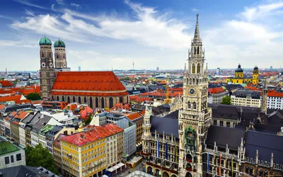 Обои Города Мюнхен (Германия), обои для рабочего стола, фотографии города,  мюнхен , германия, панорама Обои для рабочего стола, скачать обои картинки  заставки на рабочий стол.