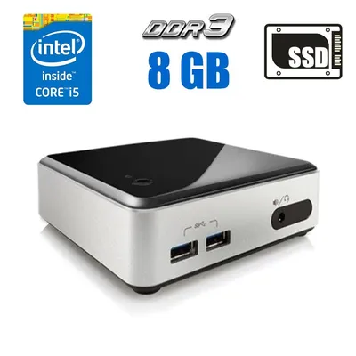 Купить компьютер Intel NUC D54250WYK Black USFF / Intel Core i5-4250U (2  (4) ядра по 1.3 - 2.6 GHz) / 8 GB DDR3 / 128 GB SSD / Intel HD Graphics  5000 / WiFi / HDMI в Украине