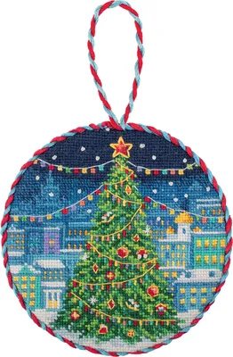 Набор для вышивания крестом PANNA Новогодняя игрушка. Городская елка