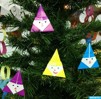 Детский мастер-класс по изготовлению игрушки на елку в технике оригами  «Гномик» для детей от 4 лет (20 фото). Воспитателям детских садов, школьным  учителям и педагогам - Маам.ру