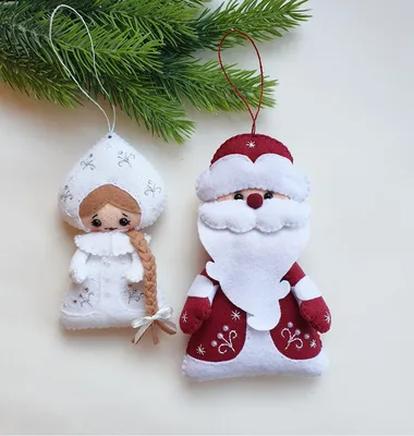 Елочные игрушки \"Дед Мороз и Снегурочка\"/ игрушки на елку