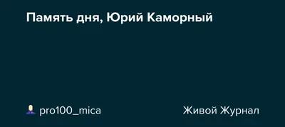 Скачать фото Юрия Каморного: бесплатное изображение в отличном качестве